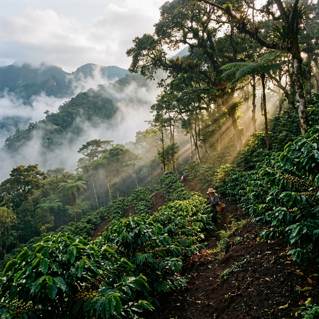 Volcanic Shade Canopy Coffee Trees